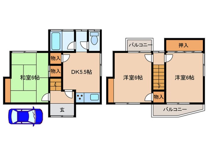 小倉町西山11-113貸家の物件間取画像