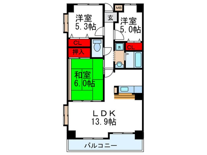 アビタシオン橋本２の物件間取画像