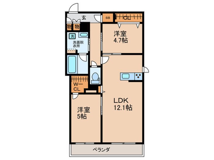 ＳｈａＭａｉｓｏｎリバーヒルズの物件間取画像