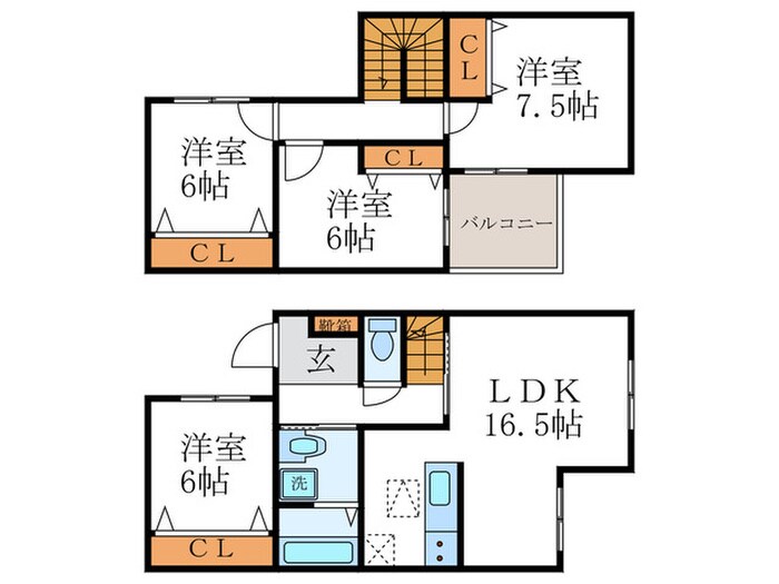 紫竹牛若町貸家の物件間取画像