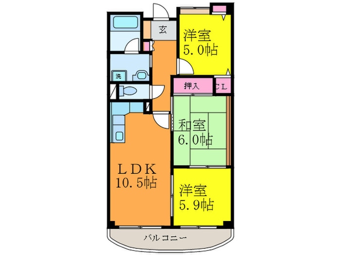 ｽﾃｰｼｮﾝﾊｲﾂ千里丘２の物件間取画像