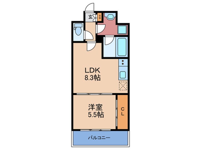 グリッドコート天神橋の物件間取画像