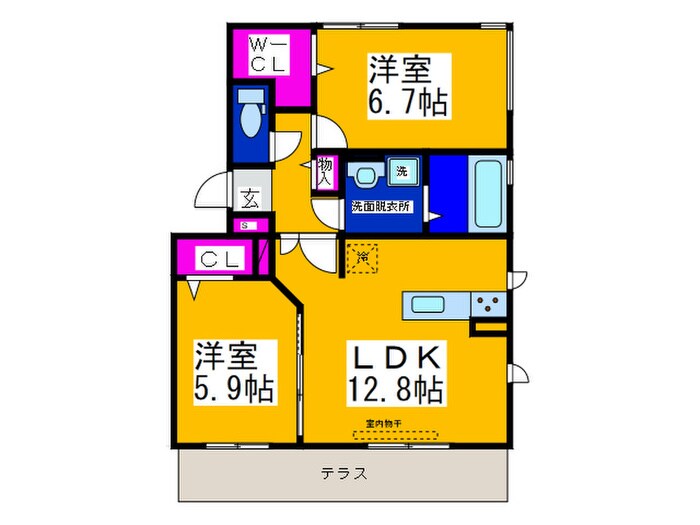 グランドゥ－ルⅢの物件間取画像