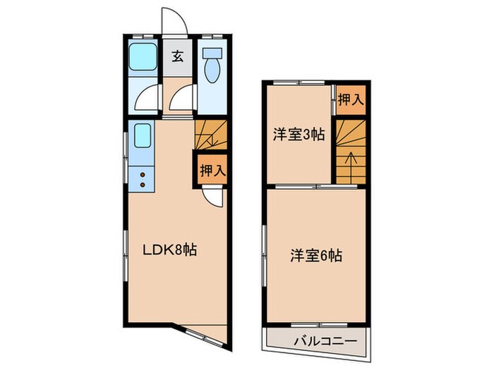 加茂１丁目テラスの物件間取画像