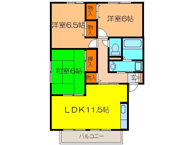 グリ－ンフォレスト伊丹Ａ棟の物件間取画像