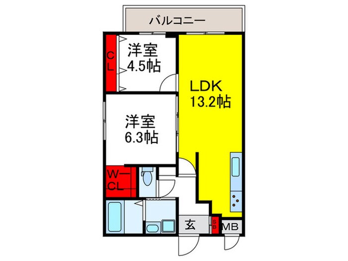 アヴェニール松が丘の物件間取画像