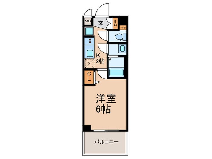 ﾌﾟﾚｻﾝｽOSAKA東成中本ﾊｰｳﾞｨﾙ(502)の物件間取画像