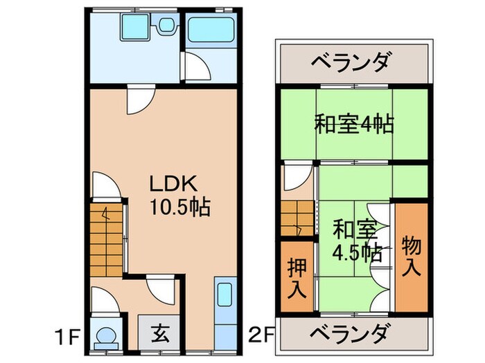 木幡東中26-43貸家の物件間取画像