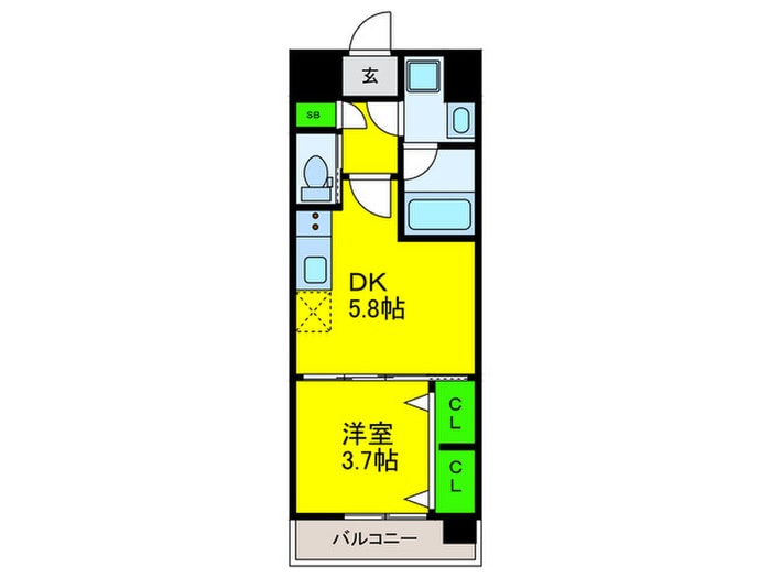 プレジオ難波の物件間取画像