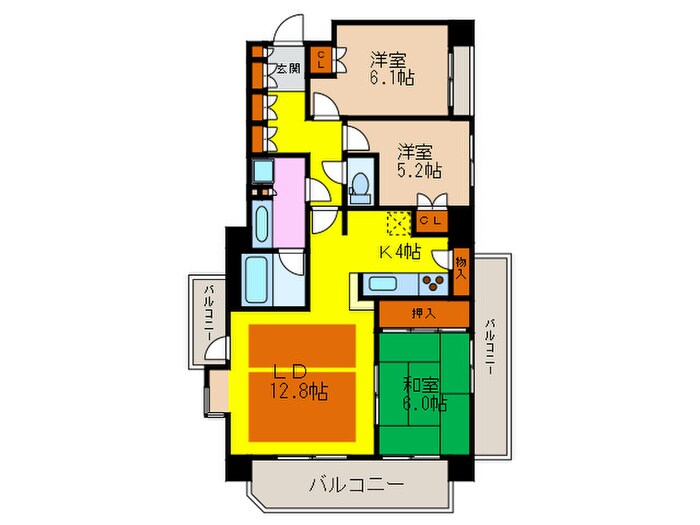 グレイスフォート桃山台(204)の物件間取画像