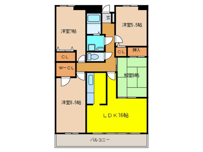 パルティール田中の物件間取画像