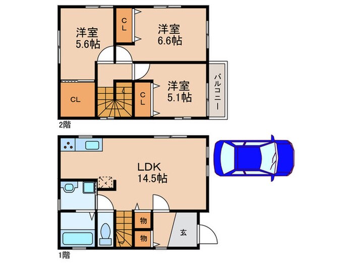 仮)高槻市日向町戸建5号地の物件間取画像