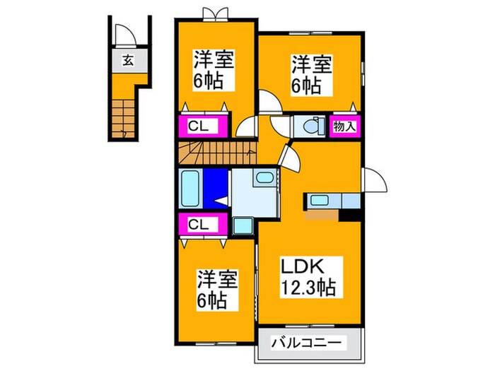 ハウゼ・グランツＡの物件間取画像