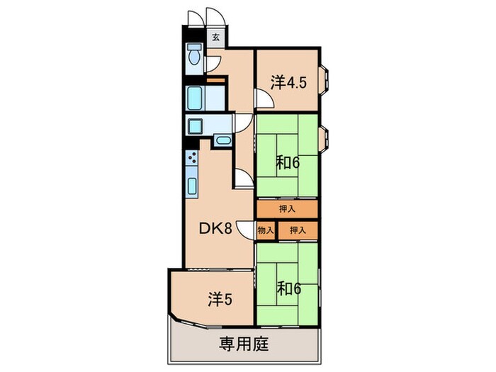 クレドール須磨３（101）の物件間取画像