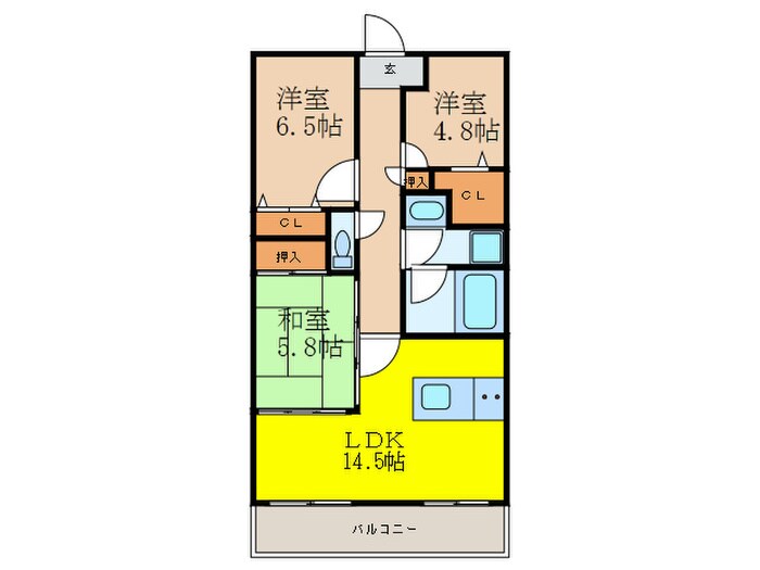 ﾗｲｵﾝｽﾞﾏﾝｼｮﾝ千里丘ｶﾞｰﾃﾞﾝｼﾃｨ(904の物件間取画像