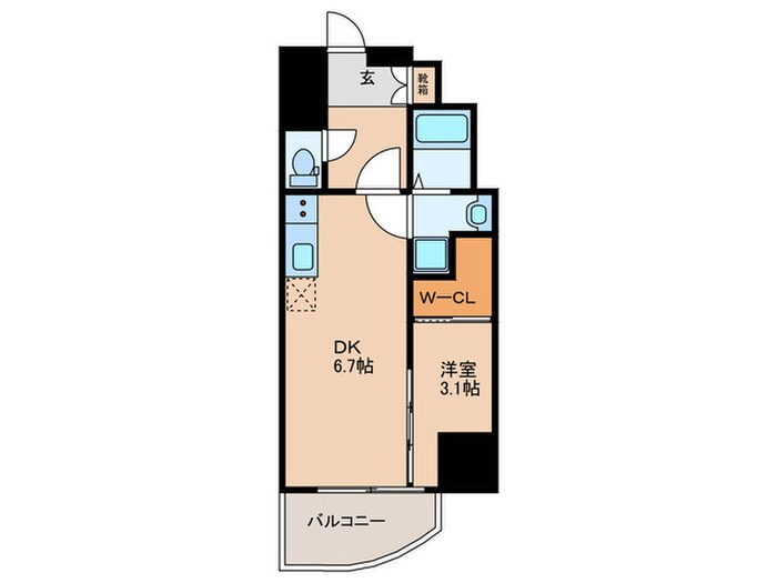 MELDIA　CREST　桜ノ宮　Kirschの物件間取画像