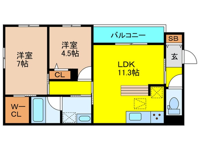 仮）マノワール京橋Ⅱの物件間取画像