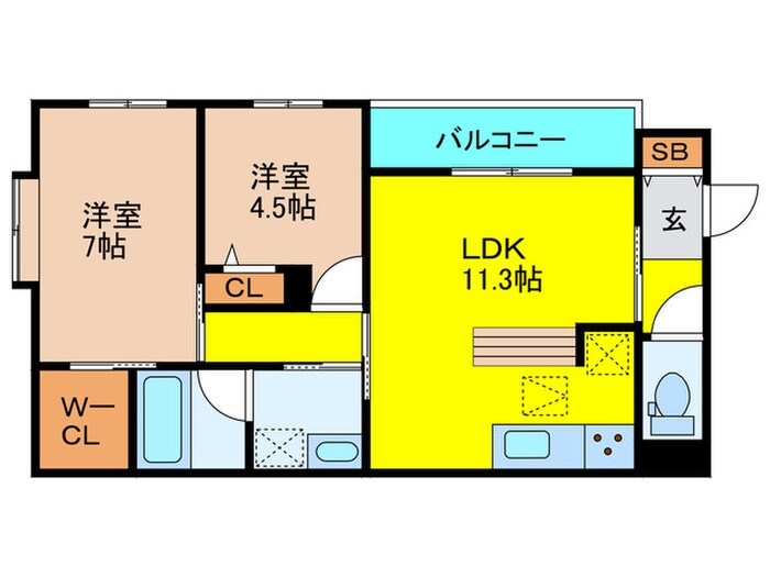 仮）マノワール京橋Ⅱの物件間取画像