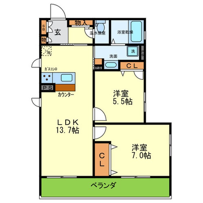 ﾒｿﾞﾝ･ｽｸｴｱﾋﾙｽﾞの物件間取画像
