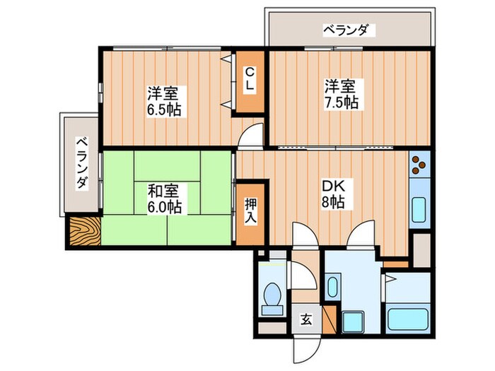 ヒルズシティ寝屋川の物件間取画像