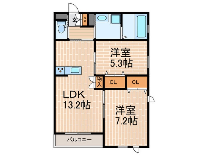 ヘーベルガーデン松山町の物件間取画像