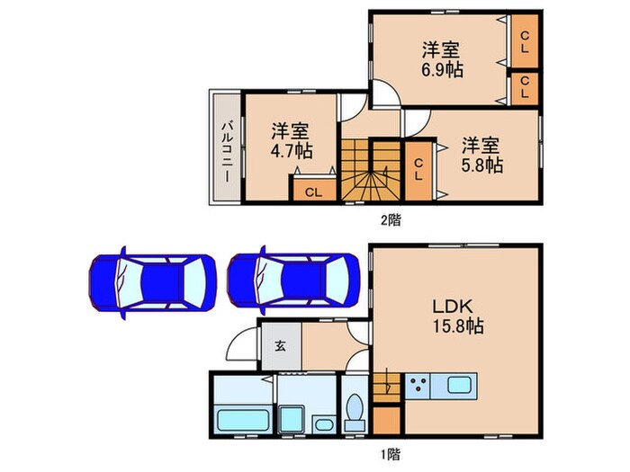 仮)高槻市日向町戸建8号地の物件間取画像