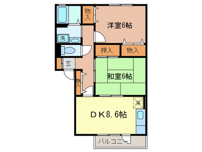 アポロハイツⅣの物件間取画像