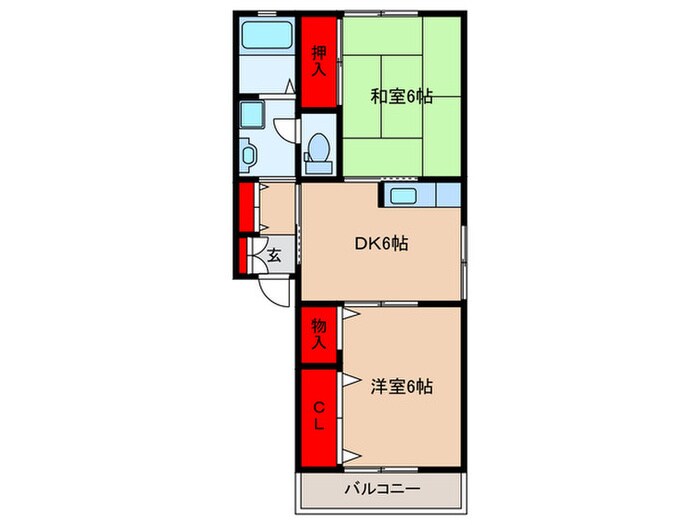 フレグラントＫの物件間取画像