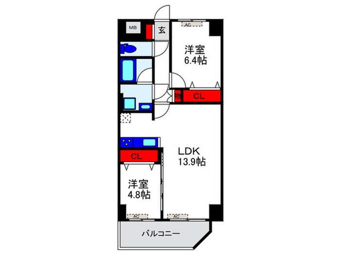 GLUCK MAISON F-TOYONAKA XVの物件間取画像