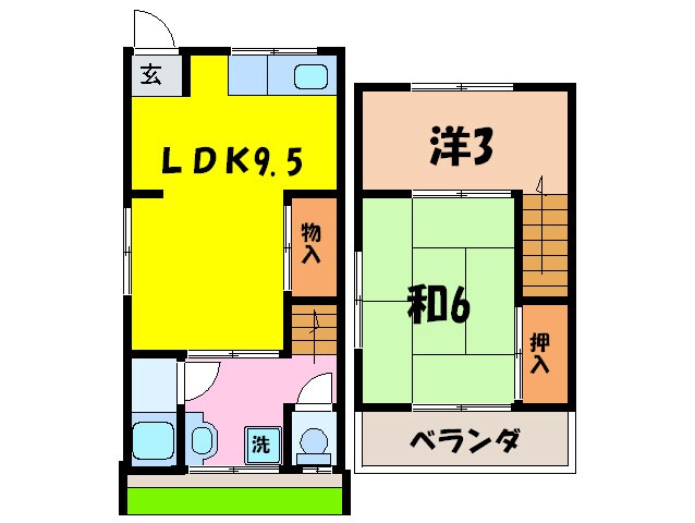 下山田辻田貸家の物件間取画像