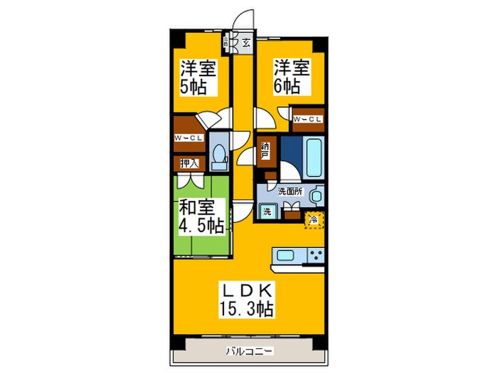 ｻﾞﾊﾟｰｸﾊｳｽ　ｵｲｺｽ　三国ケ丘(815)の物件間取画像