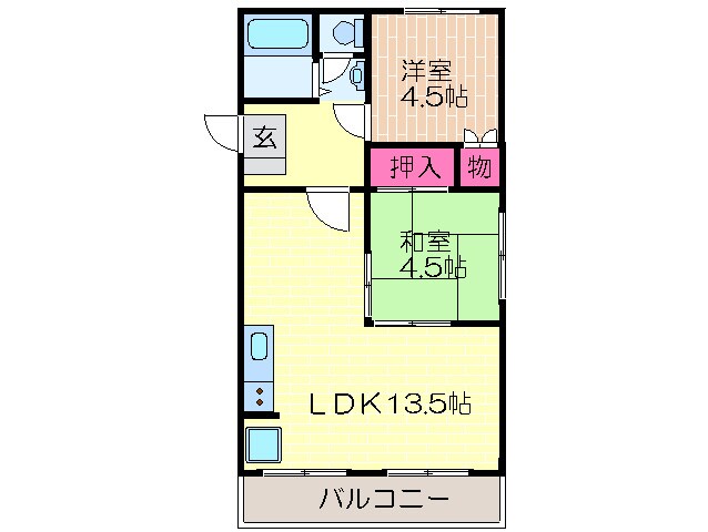 グリーンコーポ橘の物件間取画像