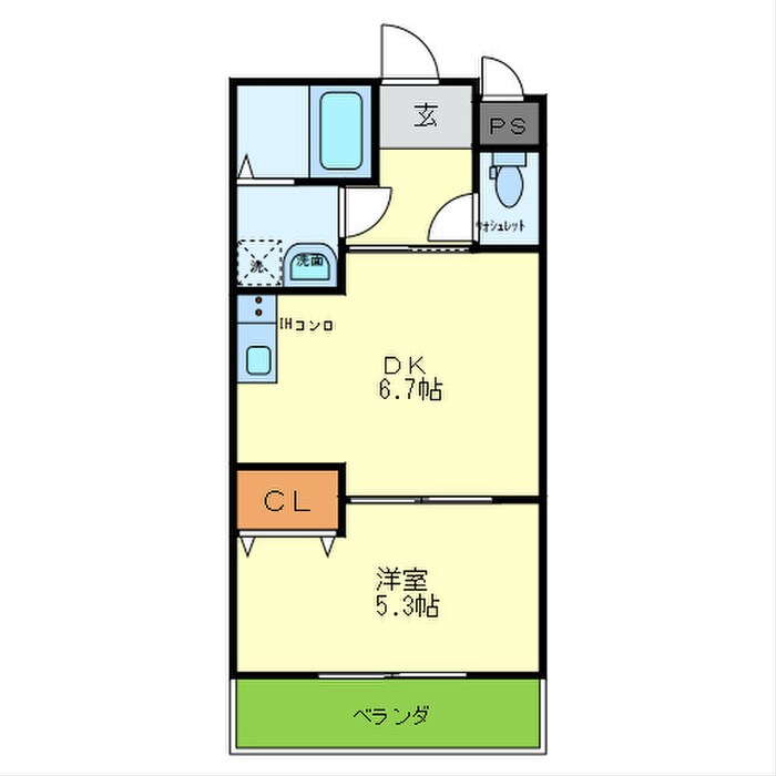 西緑丘グランハイツDの物件間取画像