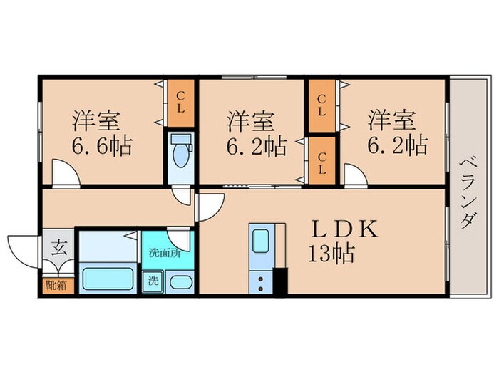 グリーンサム大久保Ⅱの物件間取画像