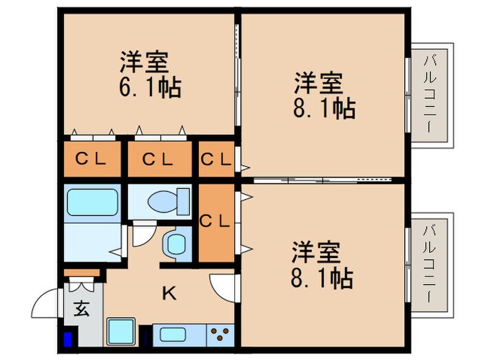 セジュール向日葵の物件間取画像