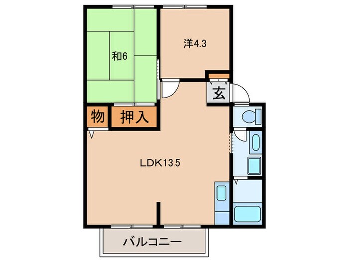 サンビレッジ竹内Ａ棟の物件間取画像