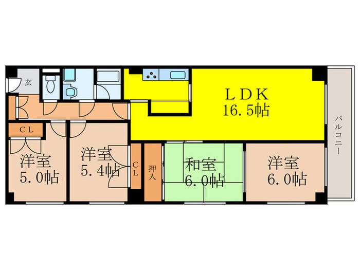 ラジュニ－ル春日丘の物件間取画像