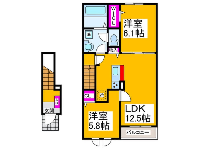 リヴィエールⅠの物件間取画像