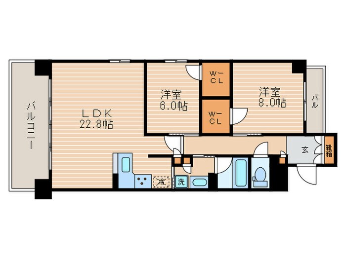 ｼﾞ･ｱｰﾊﾞﾈｯｸｽ京都四条烏丸ﾃﾗｽの物件間取画像