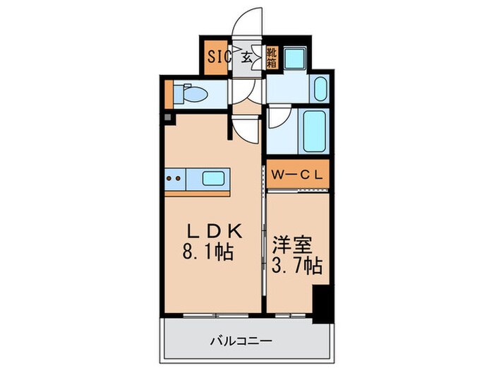 ﾚｵﾝｺﾝﾌｫｰﾄ難波ｸﾚｱ(902)の物件間取画像