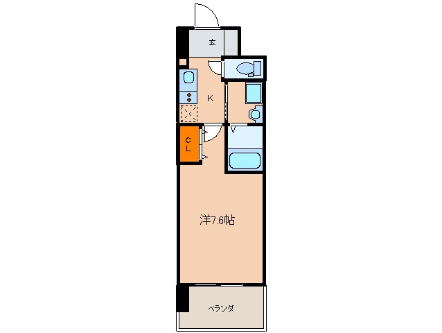 ｴｽﾘ-ﾄﾞ神戸三宮ﾊﾟ-ｸﾋﾞｭ-(505)の物件間取画像