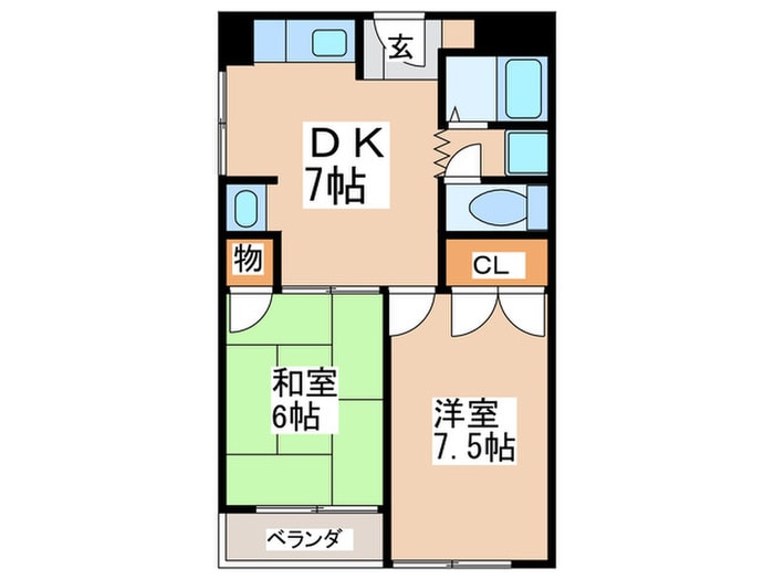 プレンティハイツ綾園の物件間取画像