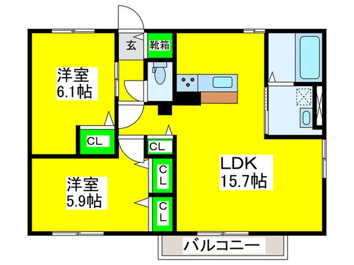 アンソレイユ凛の物件間取画像