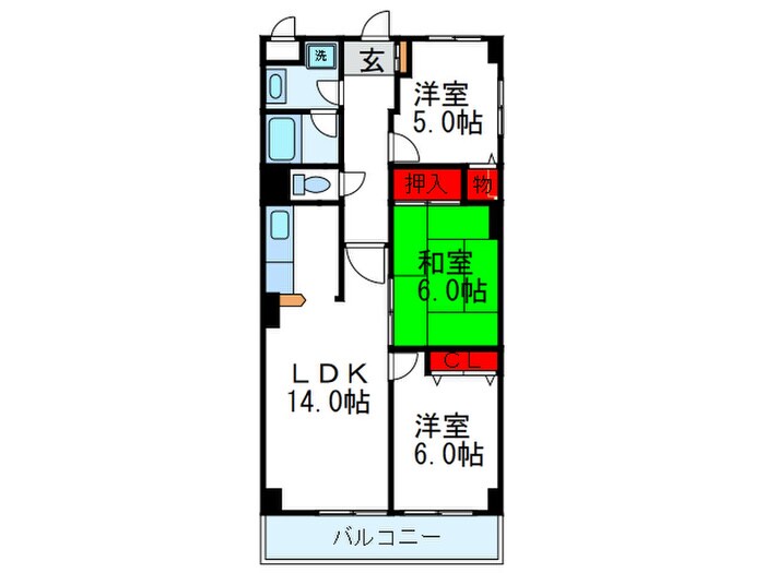 レスカ－ラ緑地公園の物件間取画像