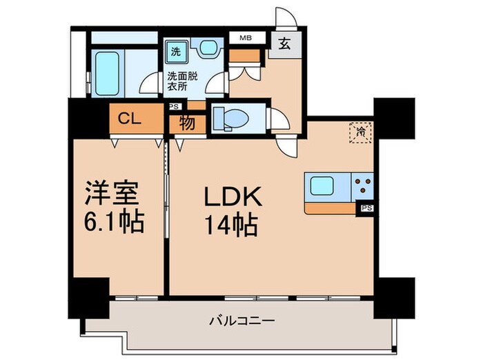 エルデ北堀江の物件間取画像