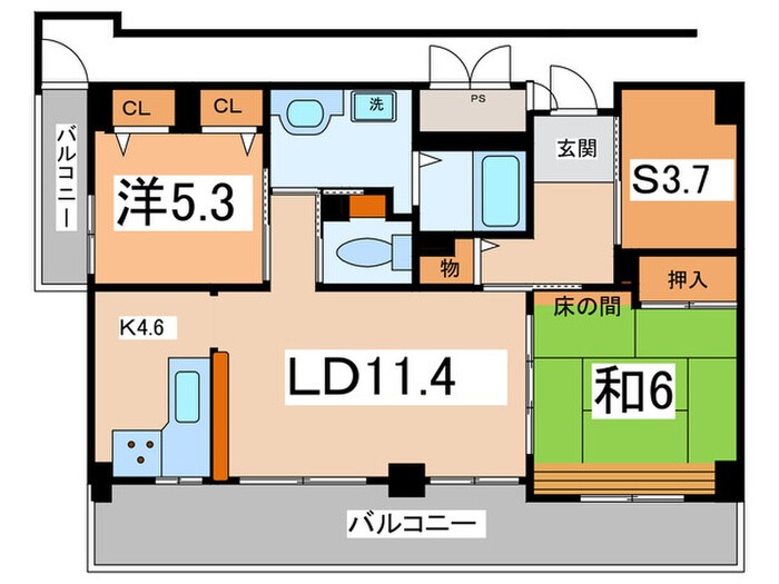 ベルデ石きりの物件間取画像