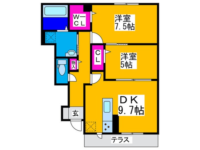 カーサ高善Ｃ棟の物件間取画像