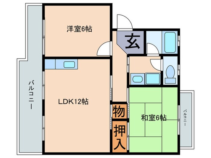 栗東ハイツＡの物件間取画像