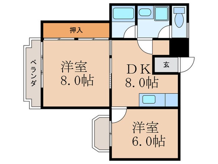 サンハイツ小栗栖Ⅱの物件間取画像