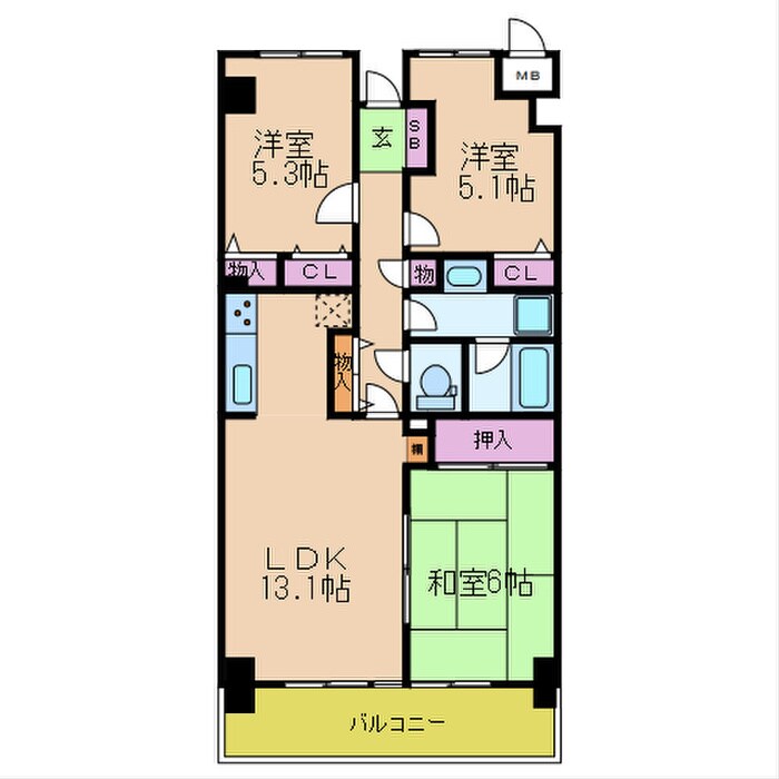 ｴｸｾﾙ熊取の物件間取画像